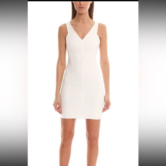 HELMUT LANG WHITE FRAME STRETCH BODYCON DRESS 4 - Picture 2 of 13